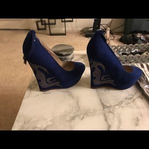 Royal blue wedges